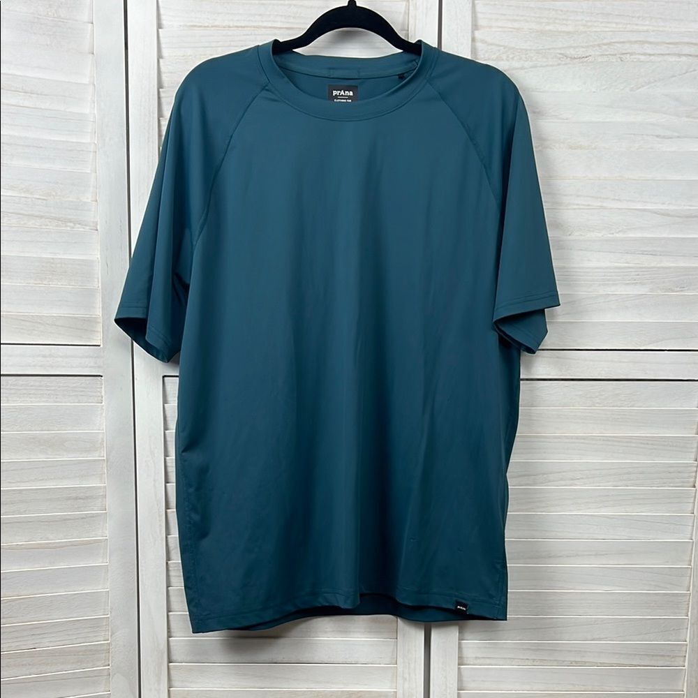 Prana Men's Teal Workout Sun Swim Shirt Large